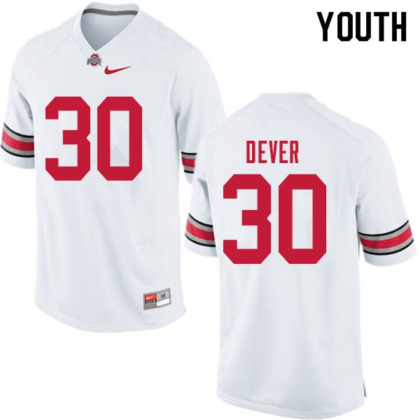 Ohio State Buckeyes #30 Kevin Dever Youth Official Jersey White